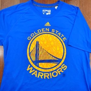 Adidas Climalite Golden State Warriors Shirt Men's Large Blue NBA Basketball